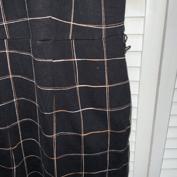 Liz Claiborne Black Plaid Wide Leg Jumpsuit Size 16 - Picture 7 of 9